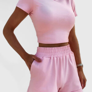 New summer solid color tight sexy fashion casual suit