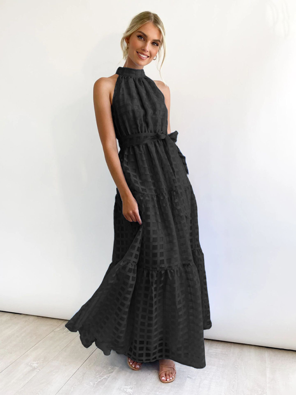 New Fashion Solid Color Halter Neck Dress - Image 24