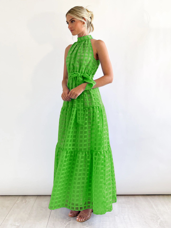 New Fashion Solid Color Halter Neck Dress - Image 26