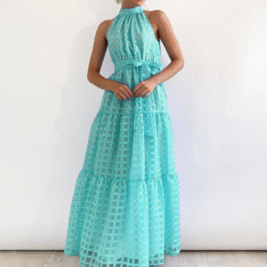 New Fashion Solid Color Halter Neck Dress