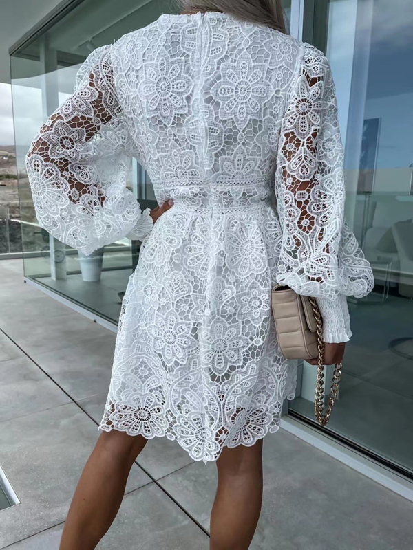 Women's sexy hollow lace dress - Image 3
