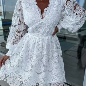 Women's sexy hollow lace dress