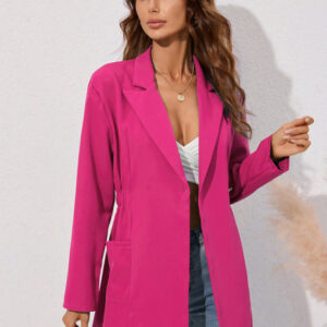 Lapel collar small suit mid-length long-sleeved jacket