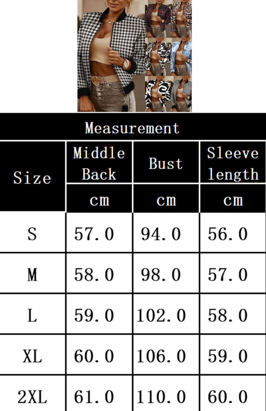 Women's Zipper Decorative Long Sleeve Print Cardigan Small Coat - Image 15