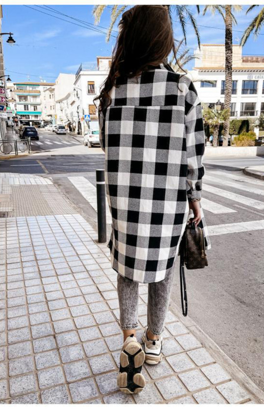 Women'S Long Plaid Shirt, Large Coat - Image 15