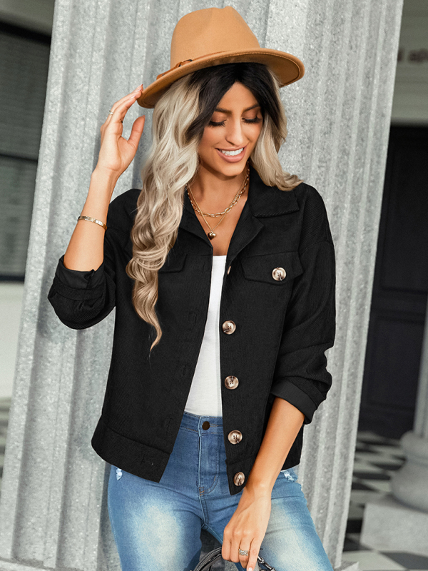 Women's fashion versatile jacket corduroy jacket - Image 6