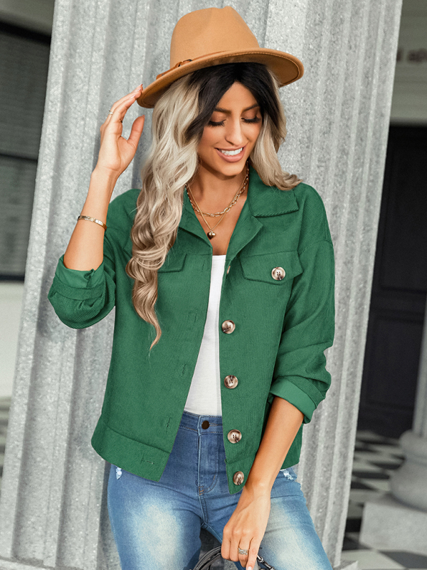 Women's fashion versatile jacket corduroy jacket - Image 2