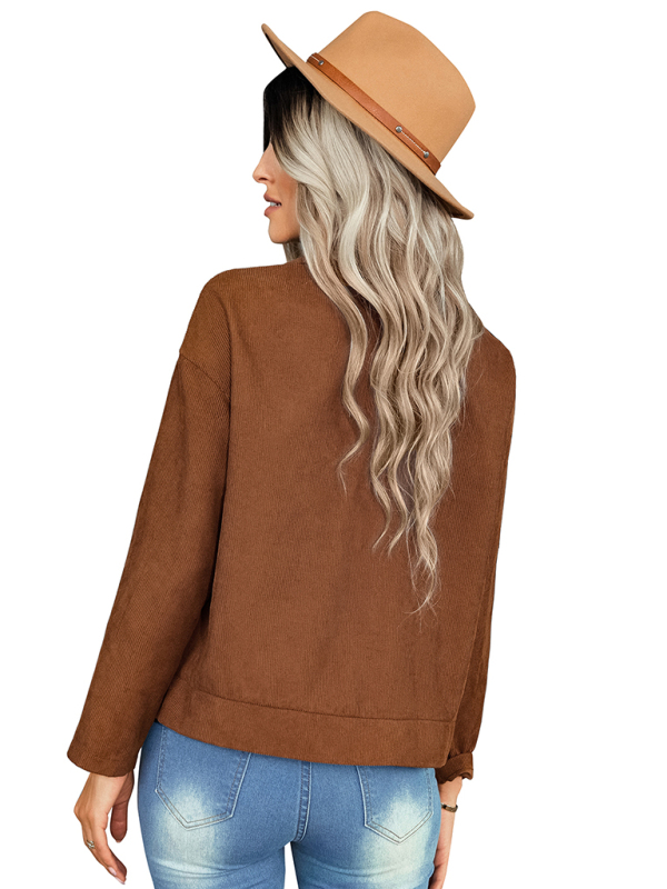 Women's fashion versatile jacket corduroy jacket - Image 13