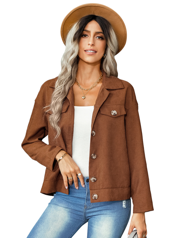 Women's fashion versatile jacket corduroy jacket - Image 12