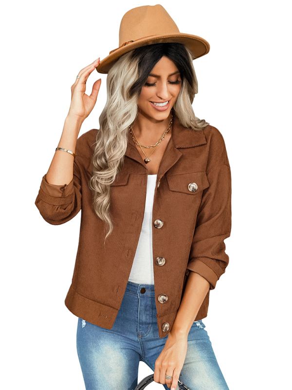 Women's fashion versatile jacket corduroy jacket - Image 14