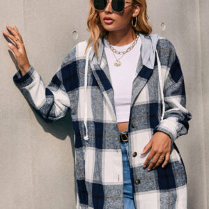 Women's Hooded Loose Casual Shirt Jacket