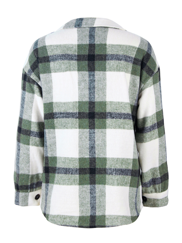 Women's Plaid long sleeve shirt casual coat - Image 9