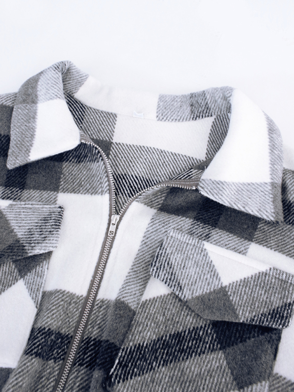 Women's casual holiday Plaid Long Sleeve Jacket - Image 5