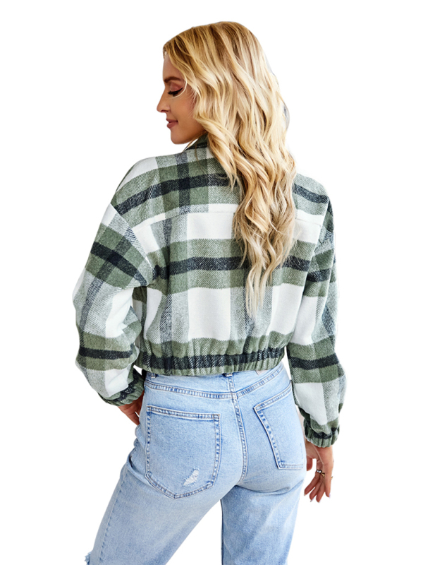 Women's casual holiday Plaid Long Sleeve Jacket - Image 13