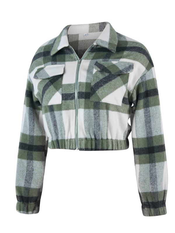 Women's casual holiday Plaid Long Sleeve Jacket - Image 16