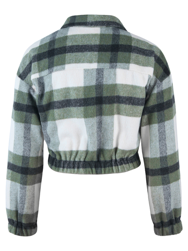 Women's casual holiday Plaid Long Sleeve Jacket - Image 15