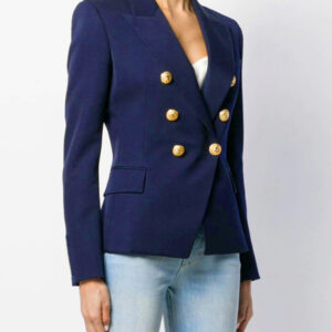 Women's fashion short double-breasted blazer