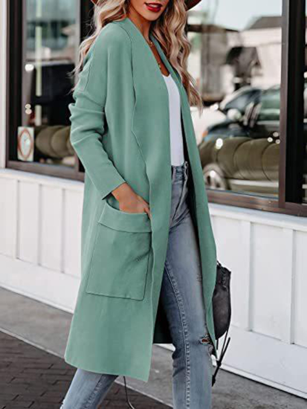 Women's casual long high-end women's woolen slim coat coat for women - Image 8