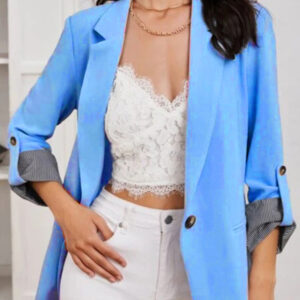 Fashion splicing lapel slim cardigan temperament suit jacket