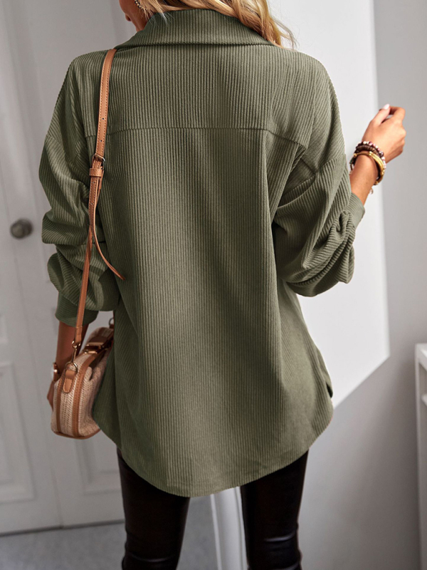 New style long-sleeved top temperament casual shirt jacket - Image 4