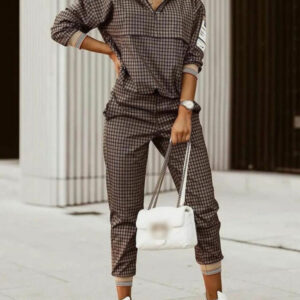 Printed long-sleeved trousers set High-quality sweater set