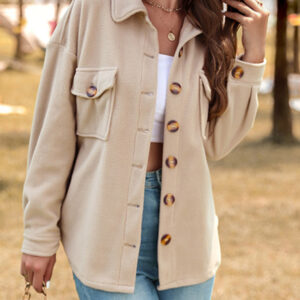 Fashion women's autumn and winter new solid color long-sleeved polar fleece jacket