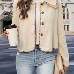 Women's Long Sleeve Lace Solid Color Jacket