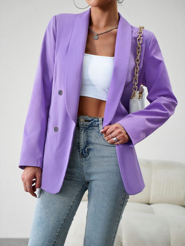 Elegant commuter double-breasted ladies suit jacket - Image 15