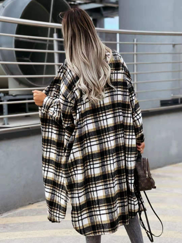 women's casual long plaid shirt jacket - Image 13