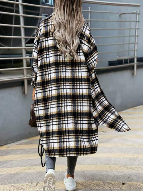 women's casual long plaid shirt jacket - Image 15