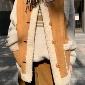 Women's New Lambswool Vest Plus Velvet Reversible Lambswool Vest