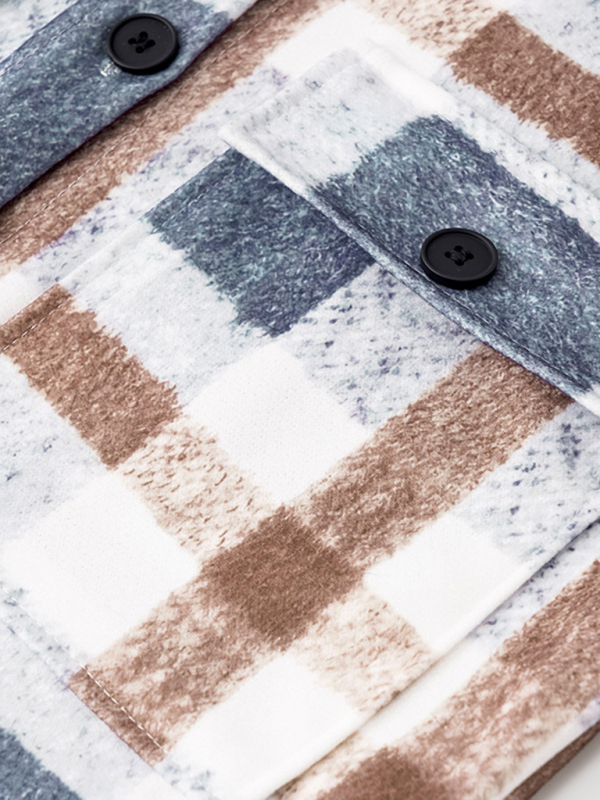 Women's Autumn and Winter Street Plaid Lapel Long Woolen Jacket - Image 2