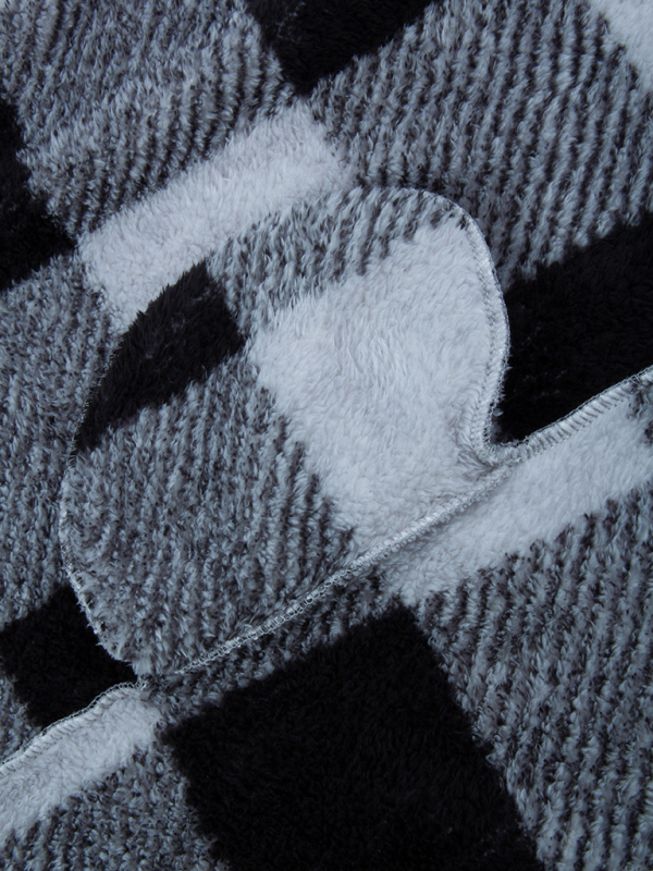 Lapel casual reversible plaid long style coat - Image 5