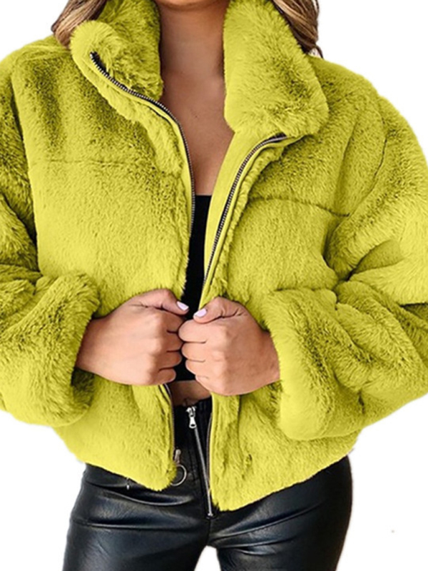 Women's new casual zipper cardigan plush warm jacket - Image 8