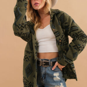 Women's autumn and winter plush lapel long sleeve jacket