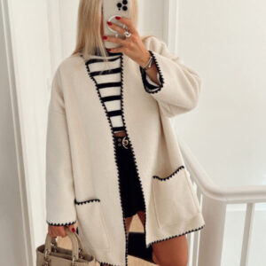 Women's new contrast color woolen jacket