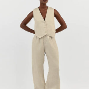 New casual and fashionable sleeveless vest, vest and trousers two-piece set