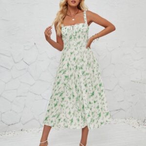 Women's Fashionable Floral Pastoral Long Dress