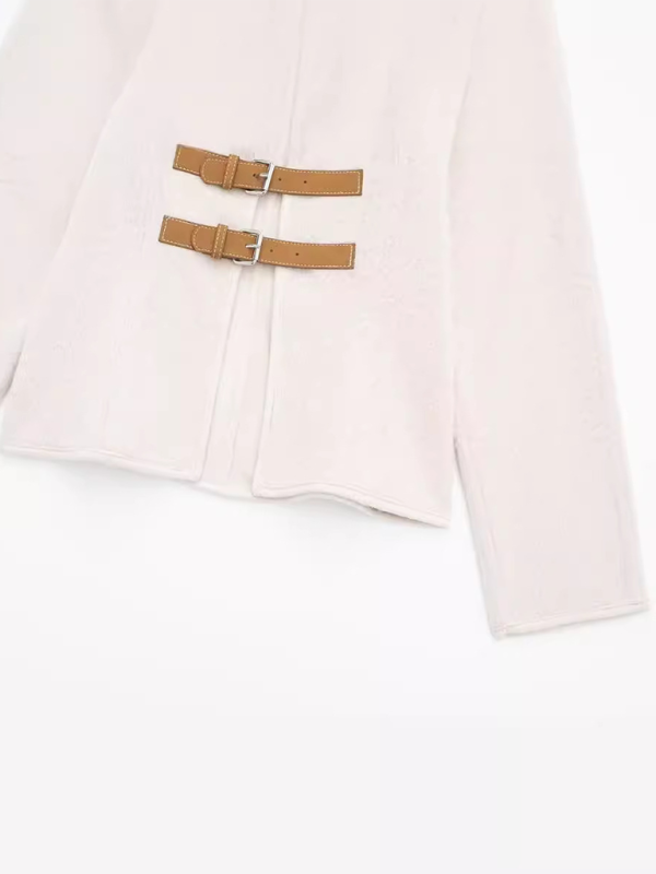 New soft casual long-sleeved jacket with tie straps - Image 4