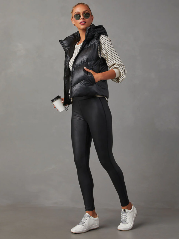 Women's Loose Thickened Short Hooded Down Cotton Sleeveless Double Pocket Vest - Image 9