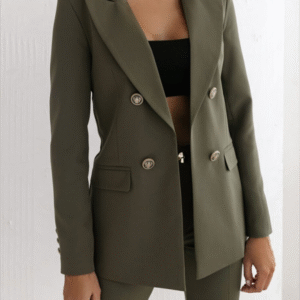 New double-breasted solid color fashion blazer