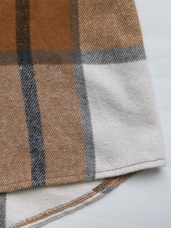 New retro classic plaid long jacket loose casual hooded jacket - Image 2