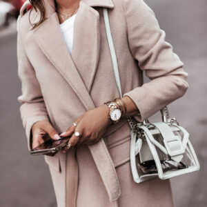 Autumn and winter simple long-sleeved V-neck tie jacket for women