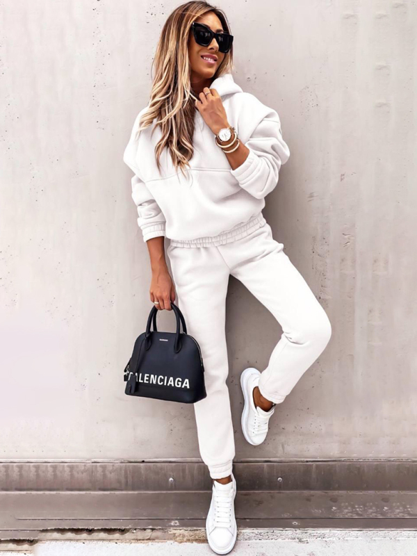 Fashion long-sleeved sports casual sweatshirt suit two-piece set - Image 3