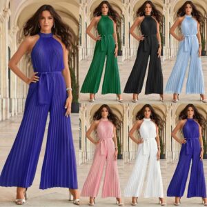 Women's Halter Neck Wide Leg Trousers