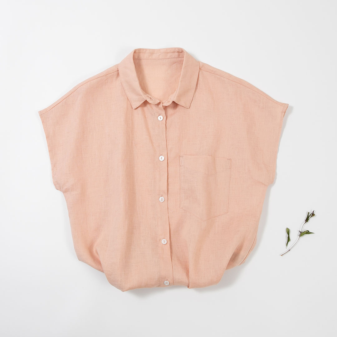 Pure Linen Sleeveless Shirt - Image 3