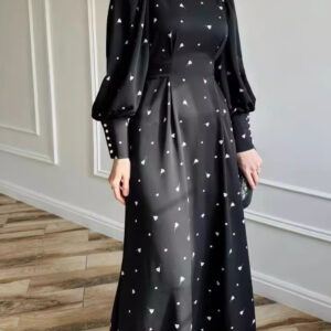 Floral Print A-Line Dress with Adjustable Waist