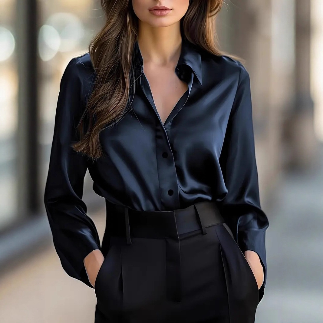 Elegant Long Sleeve Button Shirt - Image 4