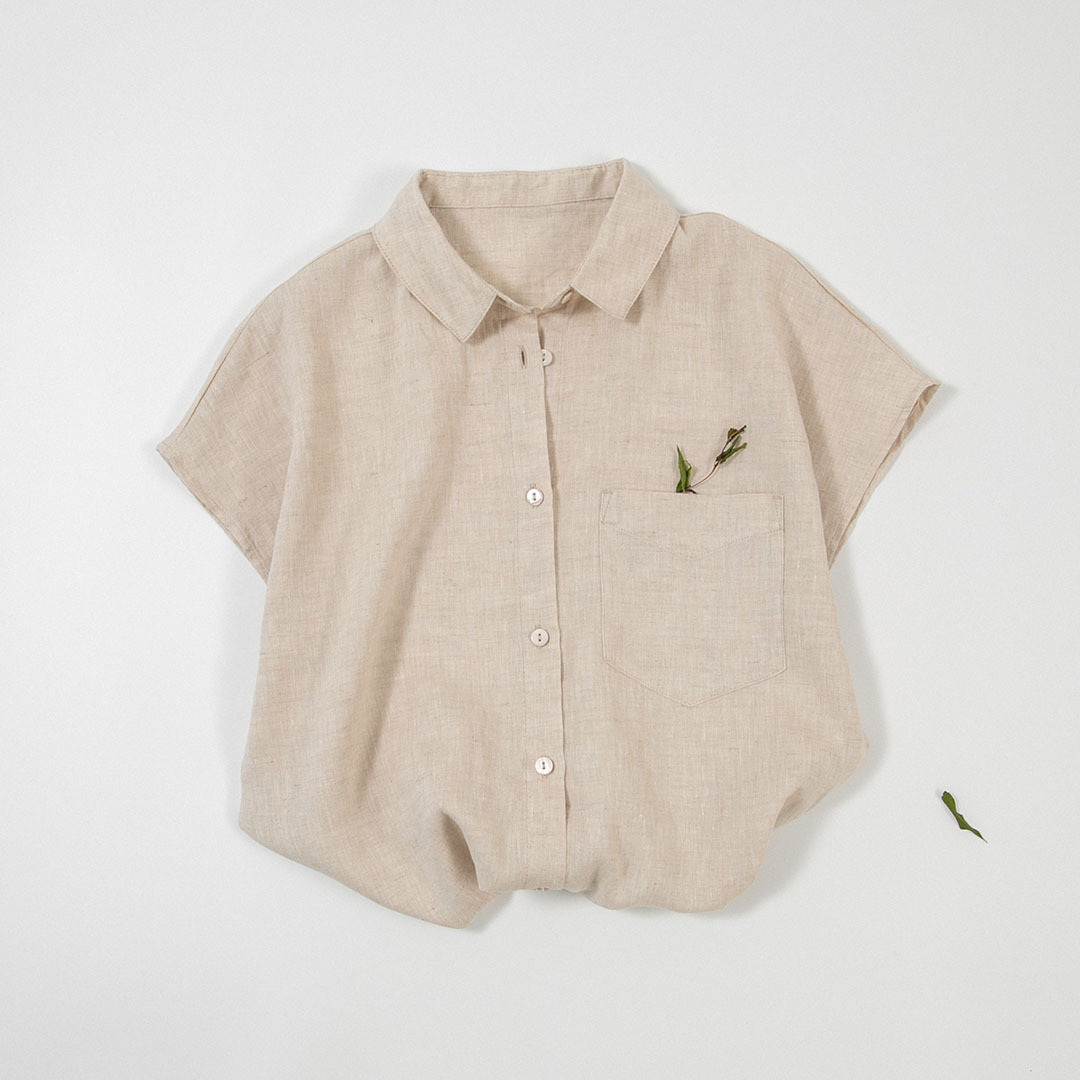 Pure Linen Sleeveless Shirt - Image 4